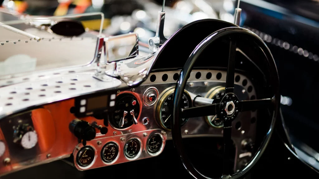 Motor Hub Warwick Close up detail of car steering wheel