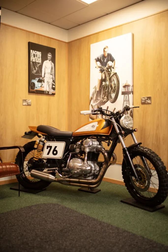 Motorcycle in Motor Hub Warwick Reception Area